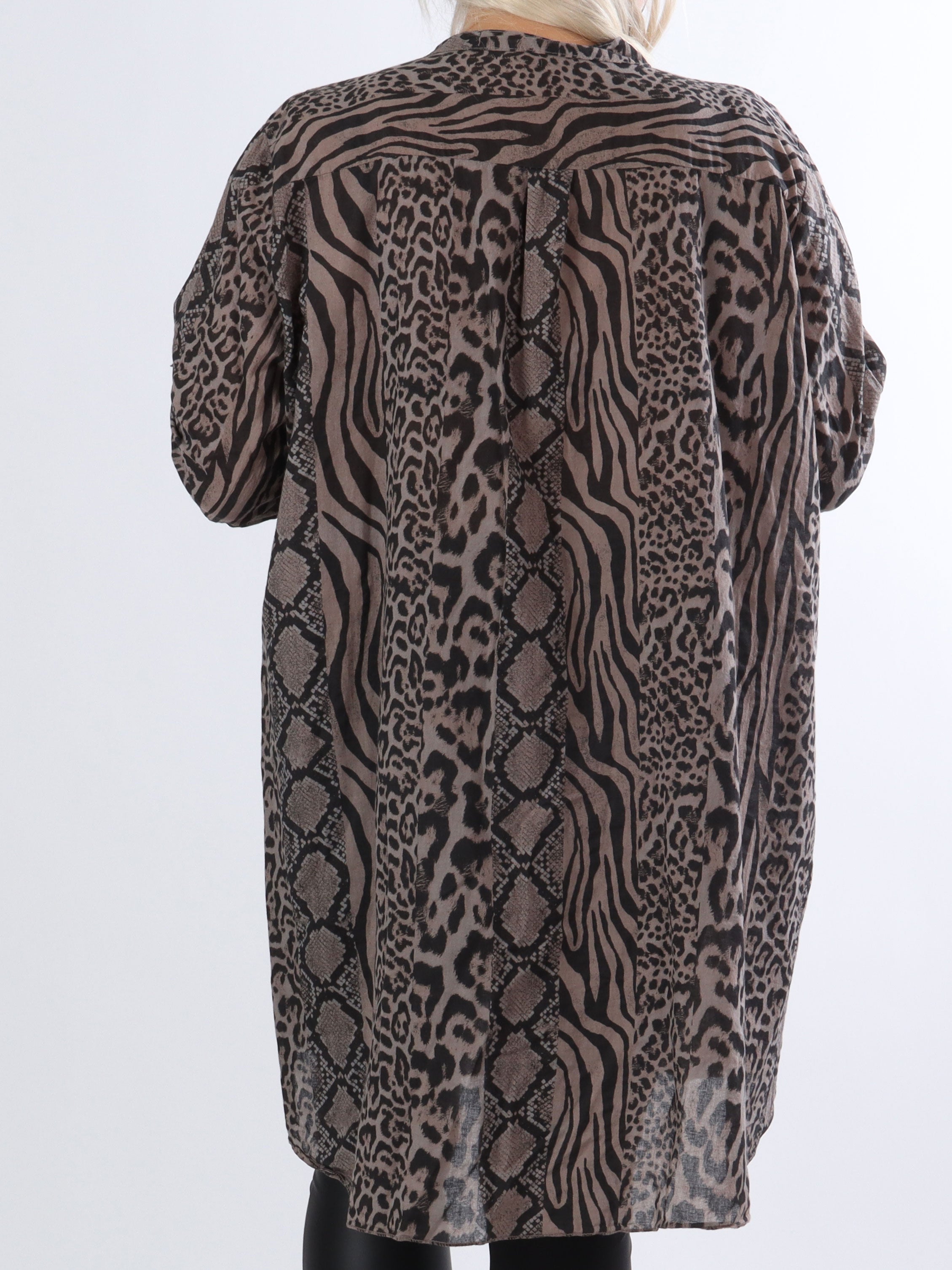 Berna Animal - Plus size skjorte i blandet dyreprint